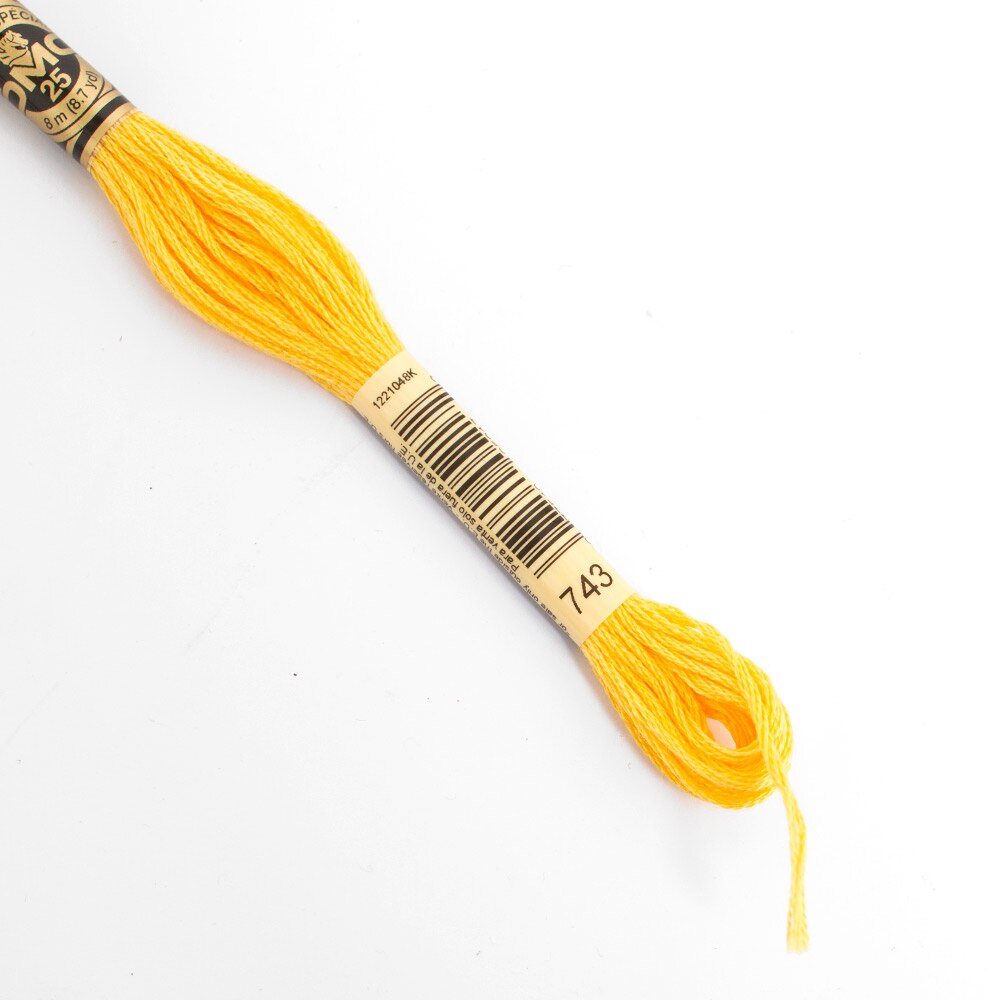 DMC, Embroidery Floss, 6 Strand, Medium Yellow